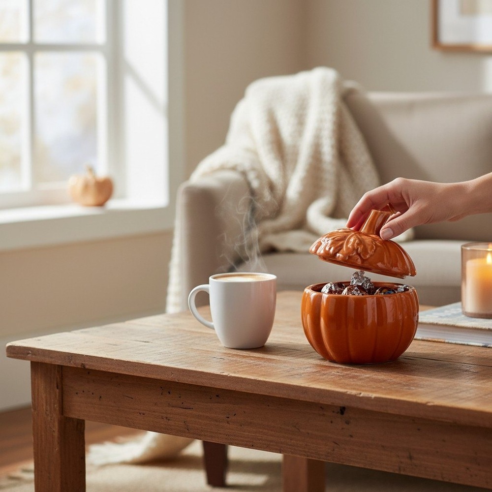 Celebrate It Pumpkin Covered Baker Small Orange NWOT Ceramic Fall Decor